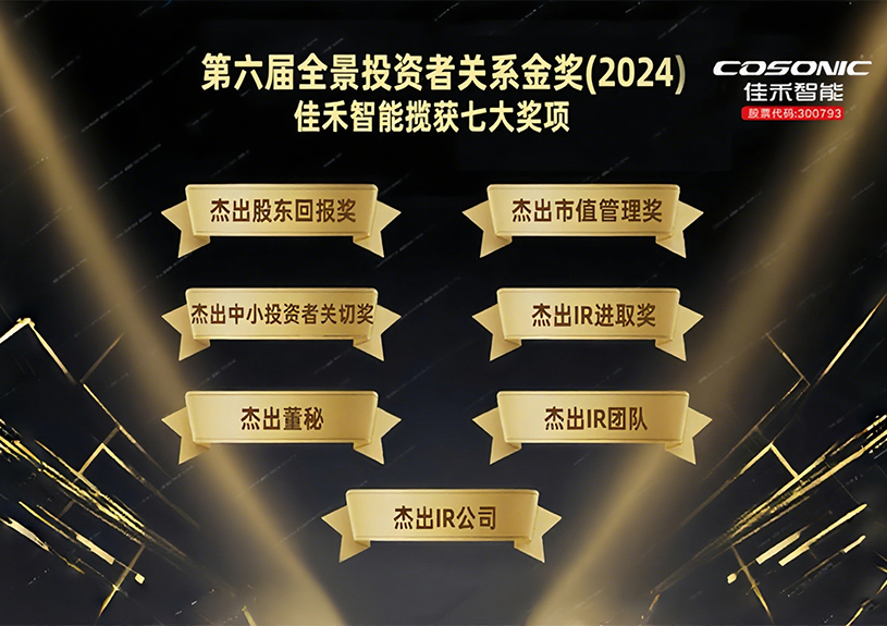 j9国际站备用智能揽获第六届全景投资者关系金奖(2024)七大奖项！